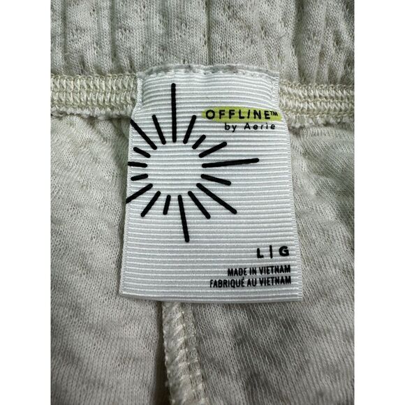 OFFLINE by AERIE Summer Lights Terry Jogger Oatmeal, Sz L - Picture 7 of 12